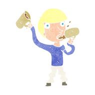 Cartoon Man Drinking Beer N22