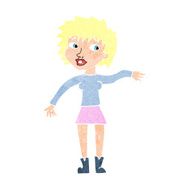 cartoon friendly woman waving N59