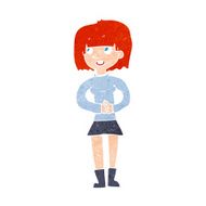 cartoon friendly woman N83