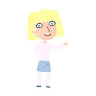 cartoon friendly woman waving N60