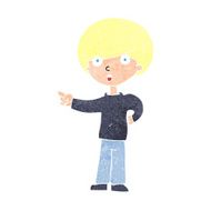 cartoon pointing boy N36
