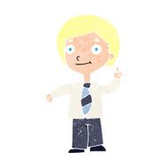 cartoon school boy answering question N58
