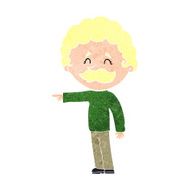 cartoon man with mustache pointing N35