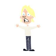 cartoon frightened man N136