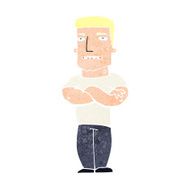 cartoon tough guy with folded arms N12