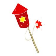 cartoon firework with burning fuse N12