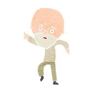 cartoon worried old man pointing N12