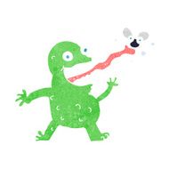 cartoon frog catching fly N15