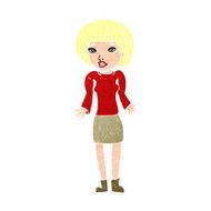 cartoon woman shrugging shoulders N585