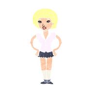 cartoon woman with hands on hips N273