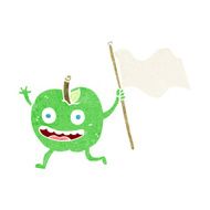 cartoon apple with flag N12