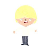 cartoon happy boy with open arms N23