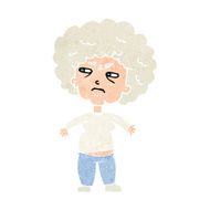 cartoon annoyed old woman N23