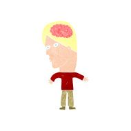 cartoon man with brain symbol N21