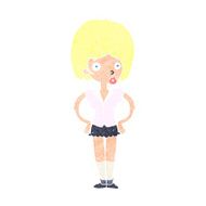 cartoon woman with hands on hips N274