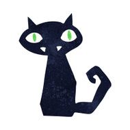 cartoon black cat N92