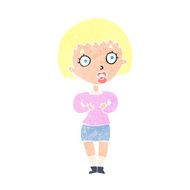 cartoon woman making Who Me? gesture N58