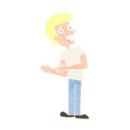 cartoon man making excuses N12