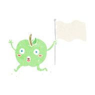 cartoon funny apple with flag N12