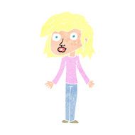 cartoon girl shrugging shoulders N34