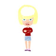 cartoon woman with folded arms imagining N13