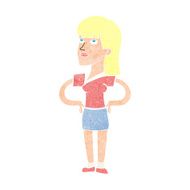 cartoon woman with hands on hips N275