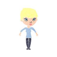 cartoon woman shrugging shoulders N586