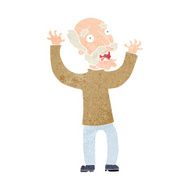 cartoon terrified old man N23