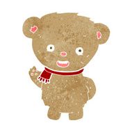 cartoon teddy bear waving N17