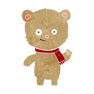 cartoon teddy bear waving N18