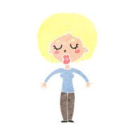 cartoon woman with closed eyes N13
