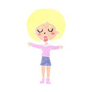 cartoon pointing woman N36