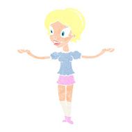 cartoon woman with arms spread wide N13