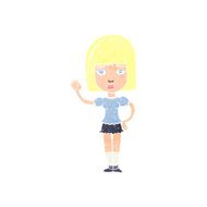 Cartoon Woman Waving N411