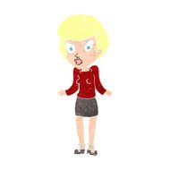 cartoon woman shrugging shoulders N587