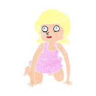 cartoon woman on all fours N25