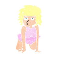 cartoon woman doing pin-up pose N13