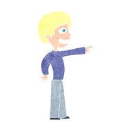 cartoon grinning boy pointing N13