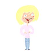 cartoon excited woman N167