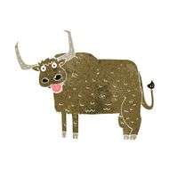 cartoon hairy cow N12