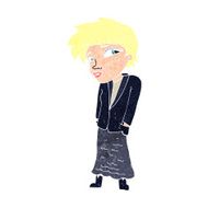 cartoon woman with hands in pockets N13