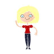 Cartoon Woman Waving N412