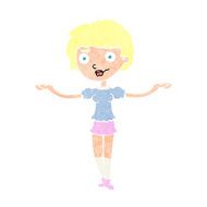 cartoon woman spreading arms N13