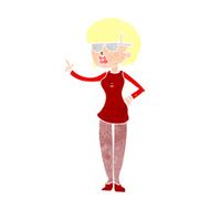 cartoon woman wearing spectacles N51