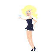 cartoon woman at party N26