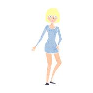 cartoon woman in dress N48