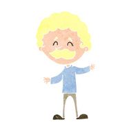 cartoon happy man with mustache N13
