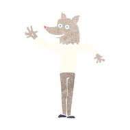 cartoon waving wolf man N7