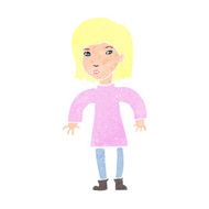 cartoon cautious woman N12