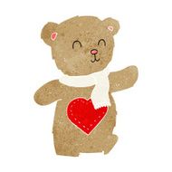 cartoon teddy bear with love heart N15